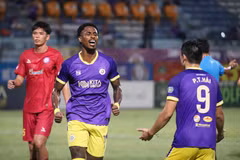 Hà Nội FC giành chiến thắng 5-2 trước đội khách Khánh Hòa. (Ảnh: Việt Anh/Vietnam+)