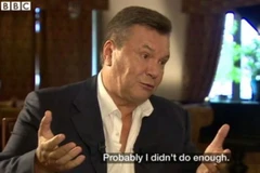 Cựu Tổng thống Ukraine Viktor Yanukovych trả lời phỏng vấn. (Nguồn: BBC)