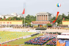 Toàn cảnh Lễ míttinh, diễu binh, diễu hành cấp Quốc gia tại Quảng trường Ba Đình. (Ảnh: TTXVN)