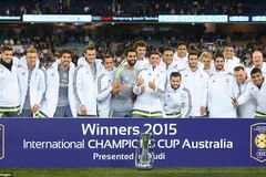 Real Madrid trên bục vinh danh. (Nguồn: Getty Images)