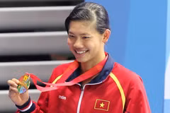 Ánh Viên giành 8 huy chương vàng tại SEA Games 28. (Ảnh: Quốc Khánh/TTXVN)