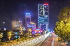 Tòa nhà Lotte tại ngã tư Kim Mã-Nguyễn Chí Thanh-Liễu Giai, Hà Nội. (Ảnh: Trọng Đạt/TTXVN)