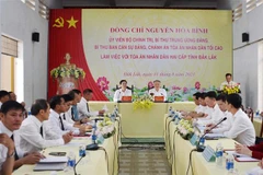 Quang cảnh buổi làm việc. (Ảnh: Hoài Thu/TTXVN)