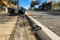 Hiện trường vụ tai nạn. (Nguồn: Báo Công an Nhân dân)