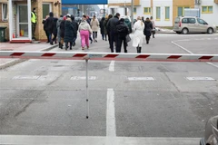 Cửa khẩu biên giới Bobrowniki giữa Ba Lan và Belarus ngày 10/2/2023. (Ảnh: PAP/TTXVN)