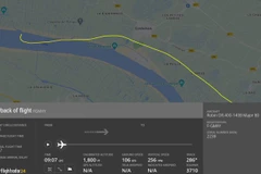 Đường bay của máy bay. (Nguồn: Twitter)