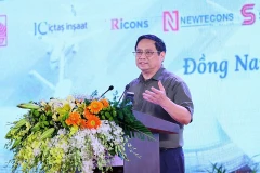 Thủ tướng Phạm Minh Chính phát biểu tại lễ khởi công. (Ảnh: Dương Giang/TTXVN)
