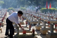 Dâng hương tại Khu lưu niệm Tổng Bí thư Lê Duẩn