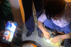 Ngành hải quan đã phát hiện 40.000 viên ma túy tổng hợp giấu trong 2 bình gỗ. (Ảnh: CTV/Vietnam+)
