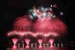 Trình diễn bắn pháo hoa tại Cuộc thi trình diễn pháo hoa Quốc tế Đà Nẵng năm 2015. (Ảnh: Trần Lê Lâm/TTXVN).