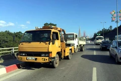 Hiện trường vụ tai nạn. (Ảnh: Nguyễn Hoàng/Vietnam+)