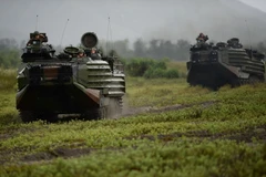 Binh sỹ Mỹ và Phillippines tham gia cuộc tập trận chung tại tỉnh Zambales, Phillippines, ngày 7/10/2016. (Nguồn: AFP/TTXVN)