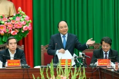 Thủ tướng Nguyễn Xuân Phúc phát biểu tại buổi làm việc. (Ảnh: Thống Nhất/TTXVN)