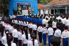 Toàn cảnh lễ tưởng niệm lãnh tụ cách mạng Cuba Fidel Castro. (Ảnh: Huỳnh Phúc Hậu/TTXVN)