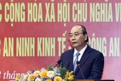 Chủ tịch nước Nguyễn Xuân Phúc phát biểu chỉ đạo buổi làm việc. (Ảnh: Thống Nhất/TTXVN)