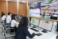 Trung tâm điều hành thông minh tỉnh Thái Nguyên. (Ảnh: Hoàng Nguyên/TTXVN)