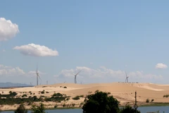 Vẻ đẹp hoang sơ độc đáo của đồi cát Bàu Trắng tại Bình Thuận. (Ảnh: Nguyễn Thanh/TTXVN)