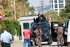 Cảnh sát Thổ Nhĩ Kỳ tăng cường an ninh tại thủ đô Ankara. (Nguồn: THX/TTXVN)