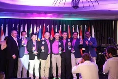 Đội tuyển golf TPBank WAGC-Việt Nam tại lễ trao giải. (Nguồn: Vietnam+)