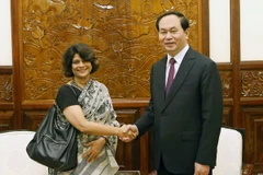 Chủ tịch nước Trần Đại Quang tiếp bà Pratibha Mehta, Điều phối viên thường trú Liên hợp quốc tại Việt Nam. (Ảnh: Nhan Sáng/TTXVN)