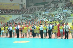 Lễ khai mạc giải Bóng chuyền nữ Quốc tế VTV Cup 2016 - Tôn Hoa Sen. (Ảnh: Nguyễn Chinh/TTXVN)