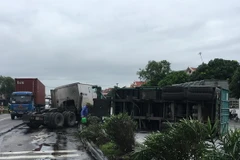 Hiện trường vụ tai nạn. (Ảnh: Hiền Anh/TTXVN)