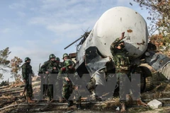 Binh sỹ Syria trong buổi huấn luyện tại một địa điểm bí mật ở Đông Ghouta, gần thủ đô Damascus. (Nguồn: EPA/TTXVN)