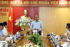 Thủ tướng Nguyễn Xuân Phúc phát biểu tại buổi làm việc. (Ảnh: Thống Nhất/TTXVN)