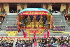 Quang cảnh lễ khai hội Xuân chùa Ba Vàng 2019. (Ảnh: TTXVN)