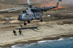 Trực thăng Mi-8 của Nga vừa bị bắn rơi ở Syria (Nguồn: Sputnik)