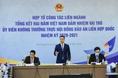 Thứ trưởng Bộ Ngoại giao Đặng Hoàng Giang chủ trì phiên họp. (Ảnh: TTXVN phát)