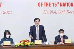 Tổng thư ký Quốc hội, Chủ nhiệm Văn phòng Quốc hội Bùi Văn Cường phát biểu. (Ảnh: Doãn Tấn/TTXVN)