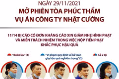 Ngày 29/11, mở phiên tòa phúc thẩm vụ án công ty Nhật Cường