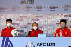 HLV Park Hang-seo tại buổi họp báo. (Nguồn: VFF)