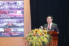 Chủ tịch Quốc hội Vương Đình Huệ phát biểu. (Ảnh: Doãn Tấn/TTXVN)