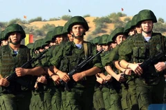 Quân đội Nga tham gia một cuộc tập trận. (Nguồn: Xinhua)