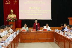 Trưởng Ban Dân vận Trung ương Trương Thị Mai phát biểu. (Ảnh: Doãn Tấn/TTXVN)