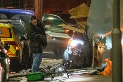 Hiện trường vụ đâm xe. (Nguồn: thesun.co.uk)