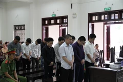 Các bị cáo tại phiên tòa xét xử. (Ảnh: Lê Đức Hoảnh/TTXVN)