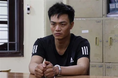 Đối tượng Đỗ Xuân Chứ tại cơ quan công an. (Ảnh: Đinh Tuấn/TTXVN)