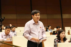 Đại biểu Quốc hội tỉnh Lào Cai Sần Sín Sỉnh phát biểu. (Ảnh: Phương Hoa/TTXVN)