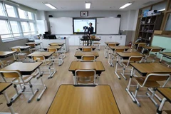 Một lớp học trực tuyến tại trường tiểu học ở Sejong, Hàn Quốc ngày 17/4/2020 trong bối cảnh dịch COVID-19 lan rộng. (Ảnh: Yonhap/ TTXVN)