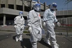 Khu vực điều trị cho bệnh nhân nhiễm COVID-19 tại Seoul, Hàn Quốc, ngày 3/4/2020. (Ảnh: AFP/TTXVN)