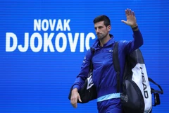 Tay vợt Novak Djokovic trước một trận đấu tại giải quần vợt US Open ở New York, Mỹ ngày 12/9/2021. (Ảnh: AFP/TTXVN)
