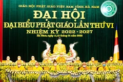 Đoàn Chủ tịch Đại hội. (Ảnh: Thanh Tuấn/TTXVN)