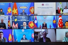 Thứ trưởng Ngoại giao Nguyễn Quốc Dũng và các đại biểu dự hội nghị. (Ảnh: TTXVN)
