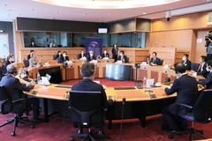 Chủ tịch Quốc hội Vương Đình Huệ hội đàm với Chủ tịch Nghị viện châu Âu David Sassoli. (Ảnh: Doãn Tấn/TTXVN)