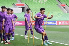 Đội tuyển Việt Nam tập luyện. (Ảnh: TTXVN phát)