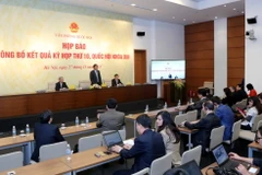 Một buổi họp báo do Văn phòng Quốc hội tổ chức. (Ảnh: Phương Hoa/TTXVN)