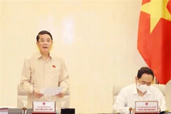 Phó Chủ tịch Quốc hội Nguyễn Đức Hải điều hành phiên hop. (Ảnh: Trọng Đức/TTXVN)